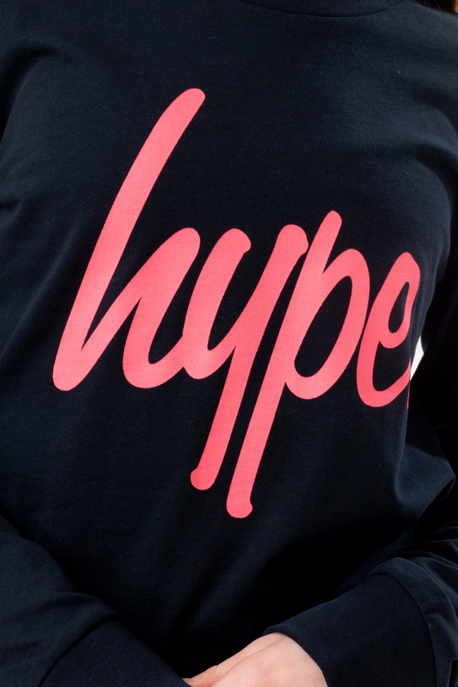 HYPE 3 PACK LONG SLEEVE PINK & BLACK GIRLS T-SHIRT SET