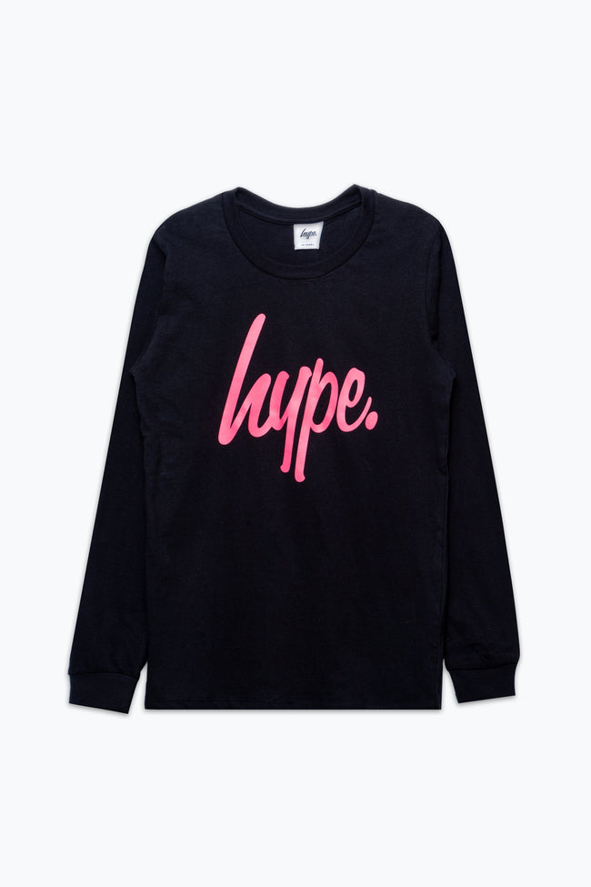 HYPE 3 PACK LONG SLEEVE PINK & BLACK GIRLS T-SHIRT SET