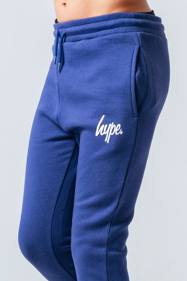 HYPE MINI SCRIPT NAVY GREY KIDS TRACKSUIT SET