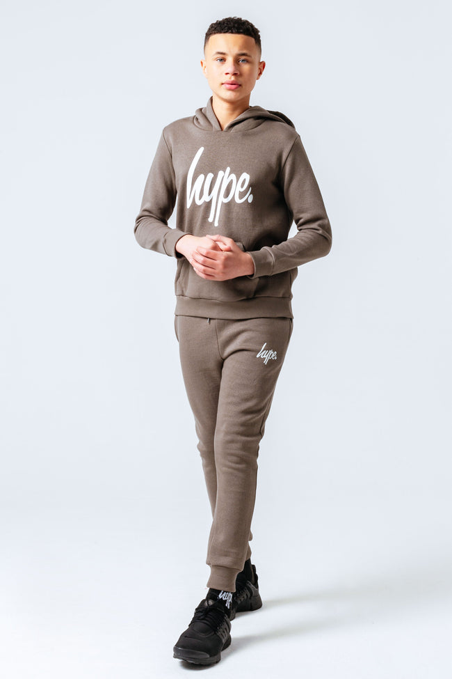 HYPE KHAKI SCRIPT KIDS TRACKSUIT SET