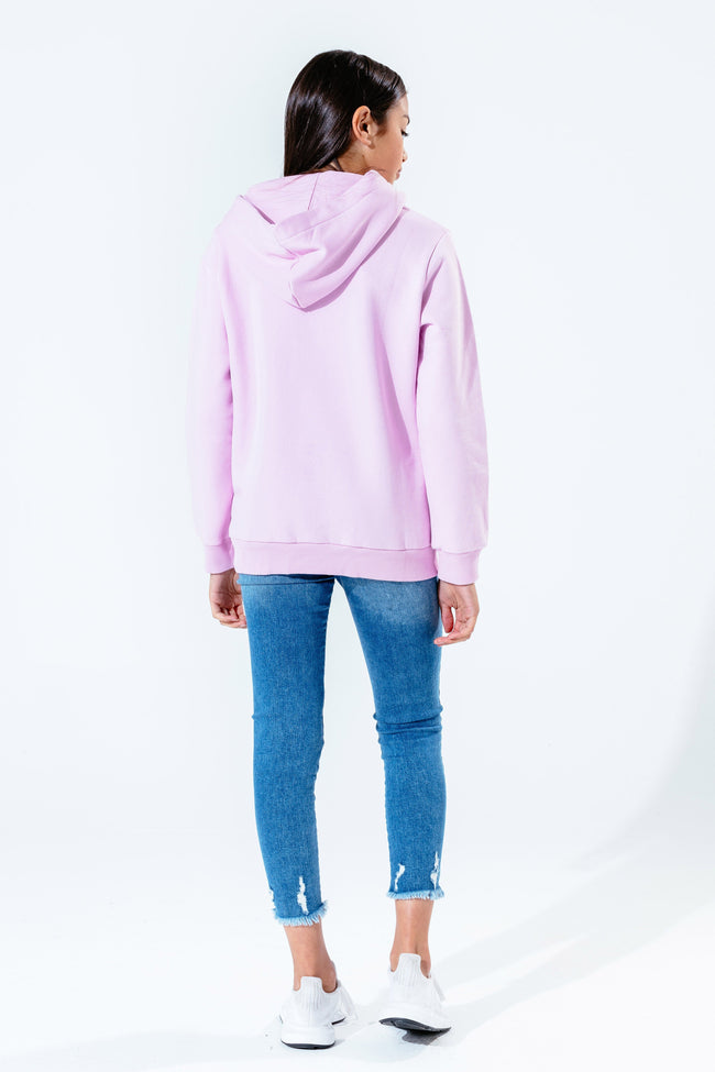 HYPE LILAC GLITTER SCRIPT GIRLS PULLOVER HOODIE