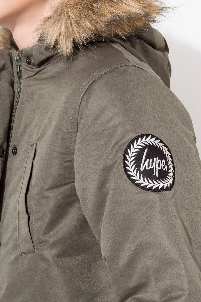 Hype Khaki Handstyle Kids Parka Jacket