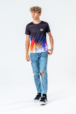 Hype Black & Multi Drips Kids T-Shirt