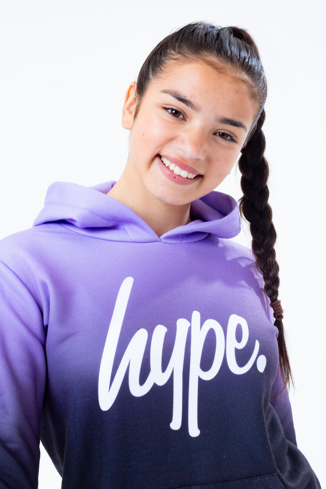 HYPE PURPLE BLACK FADE GIRLS PULLOVER HOODIE