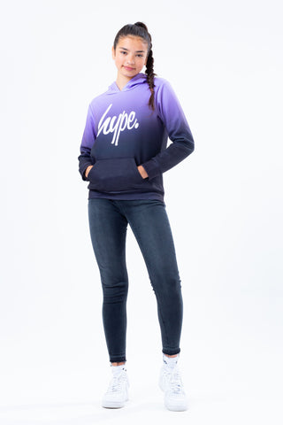 HYPE PURPLE BLACK FADE GIRLS PULLOVER HOODIE