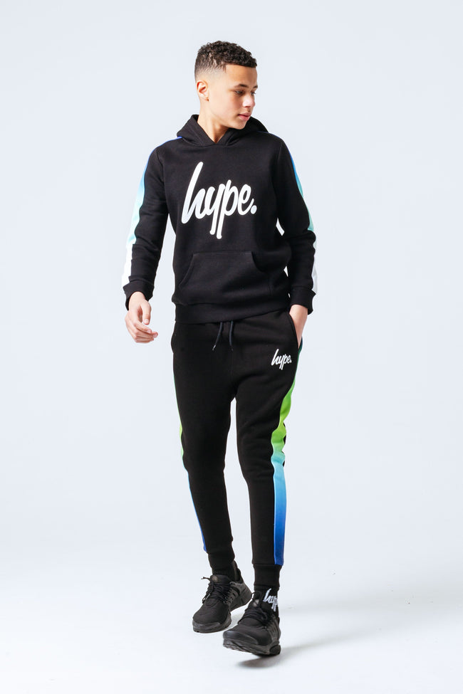 HYPE BLUE GREEN FADE PANEL KIDS JOGGERS