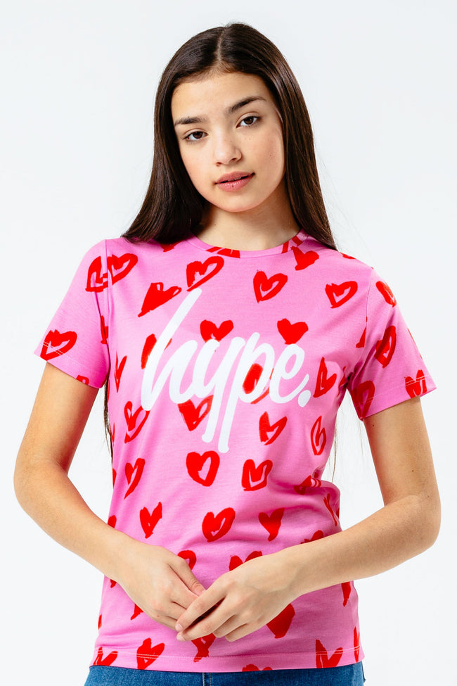 HYPE HEART PRINT KIDS T-SHIRT