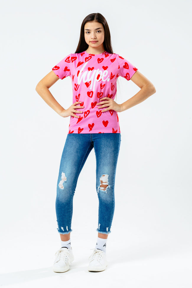 HYPE HEART PRINT KIDS T-SHIRT