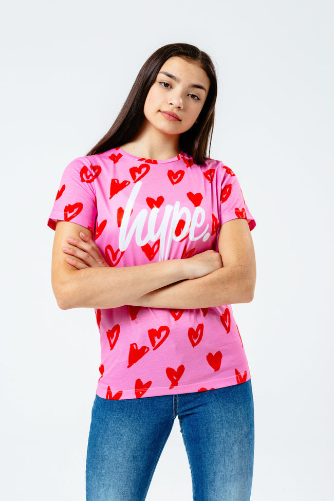 HYPE HEART PRINT KIDS T-SHIRT