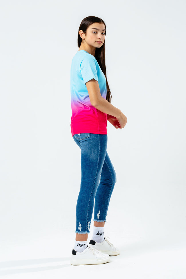 Hype Pink Blue Fade Kids T-Shirt