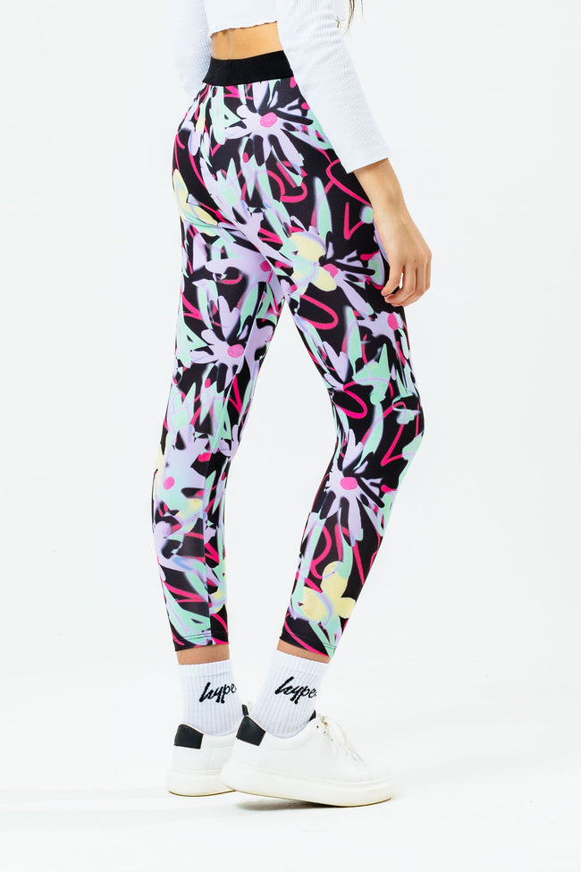 HYPE FLORAL SCRIBBLE KIDS LEGGINGS