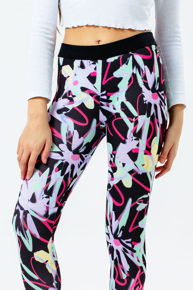 HYPE FLORAL SCRIBBLE KIDS LEGGINGS