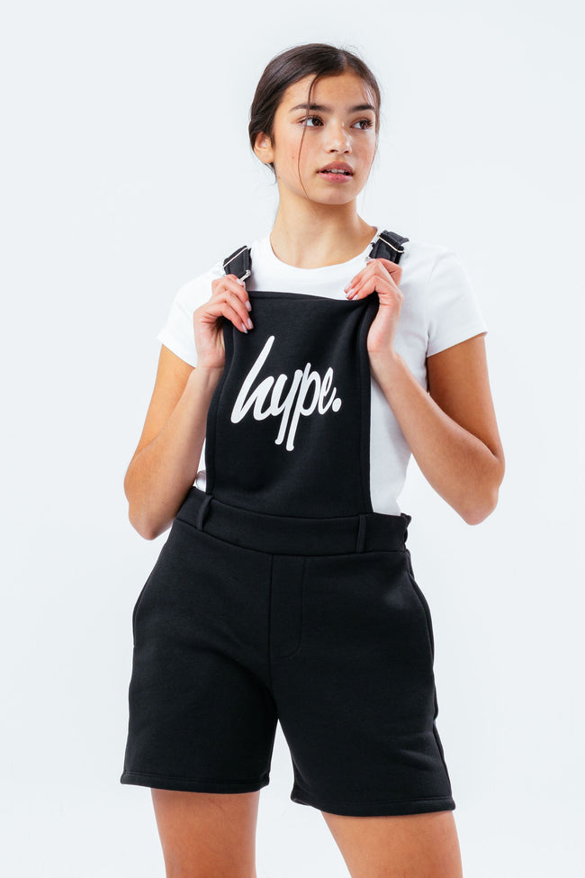 HYPE BLACK SHORT GIRLS DUNGAREES