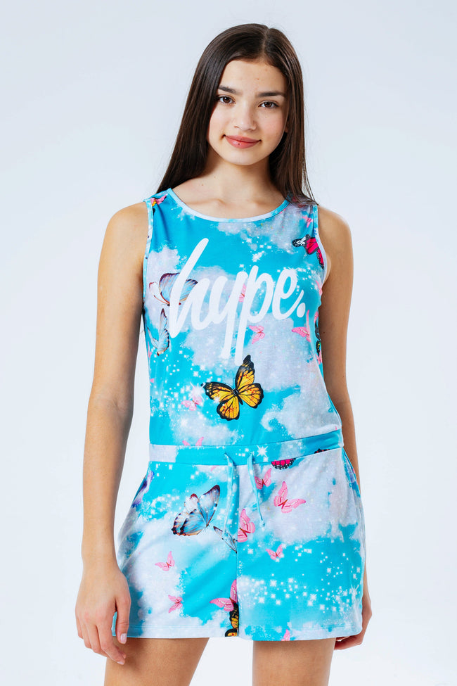 Hype Butterfly Sky Print Kids Playsuit