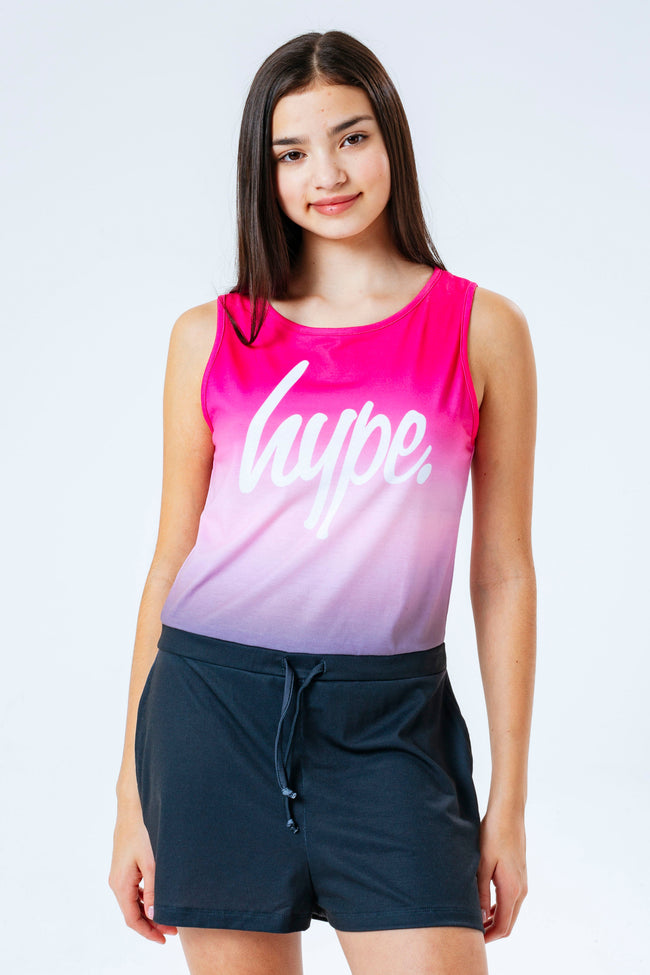 Hype Pink & Black Fade Kids Playsuit