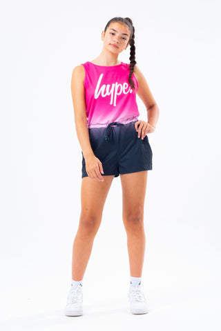 HYPE PINK & BLACK FADE GIRLS PLAYSUIT