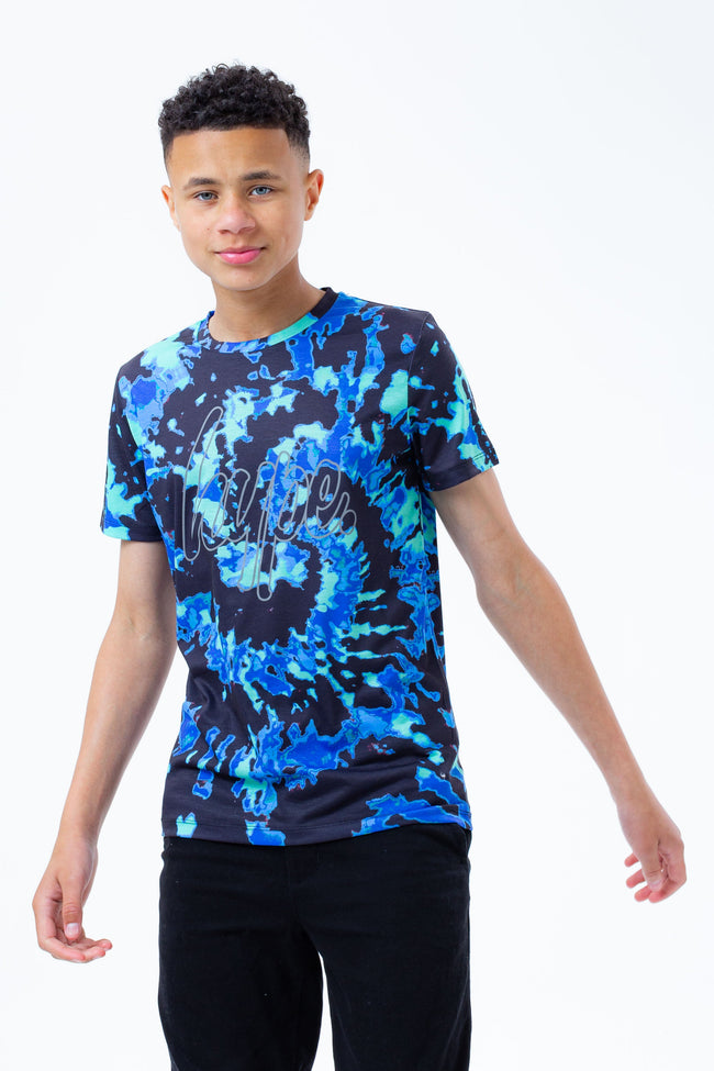 HYPE BLUE TRIPPY TIE DYE BOYS T-SHIRT