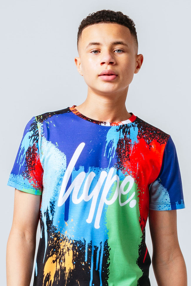 HYPE SPRAY PAINT SPLAT DRIPS KIDS T-SHIRT