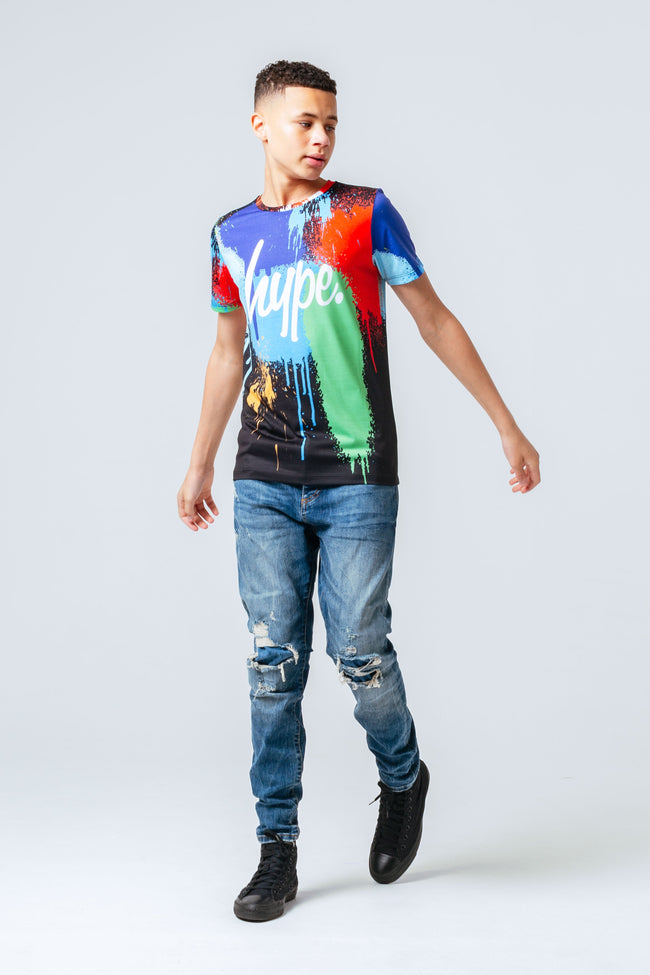 HYPE SPRAY PAINT SPLAT DRIPS KIDS T-SHIRT