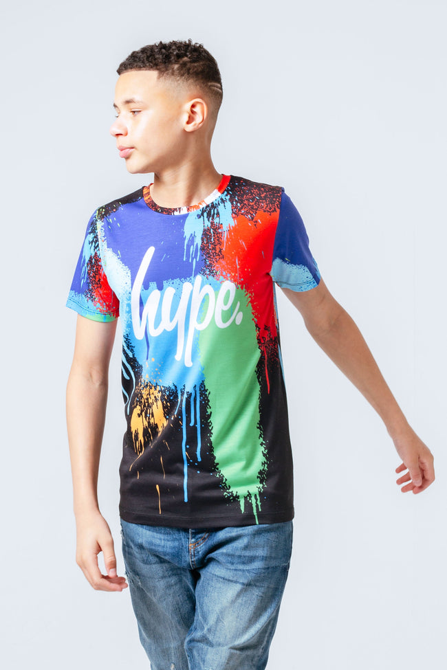 HYPE SPRAY PAINT SPLAT DRIPS KIDS T-SHIRT