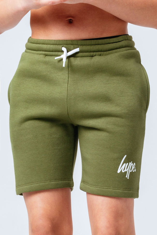 HYPE KHAKI SCRIPT BOYS SHORTS