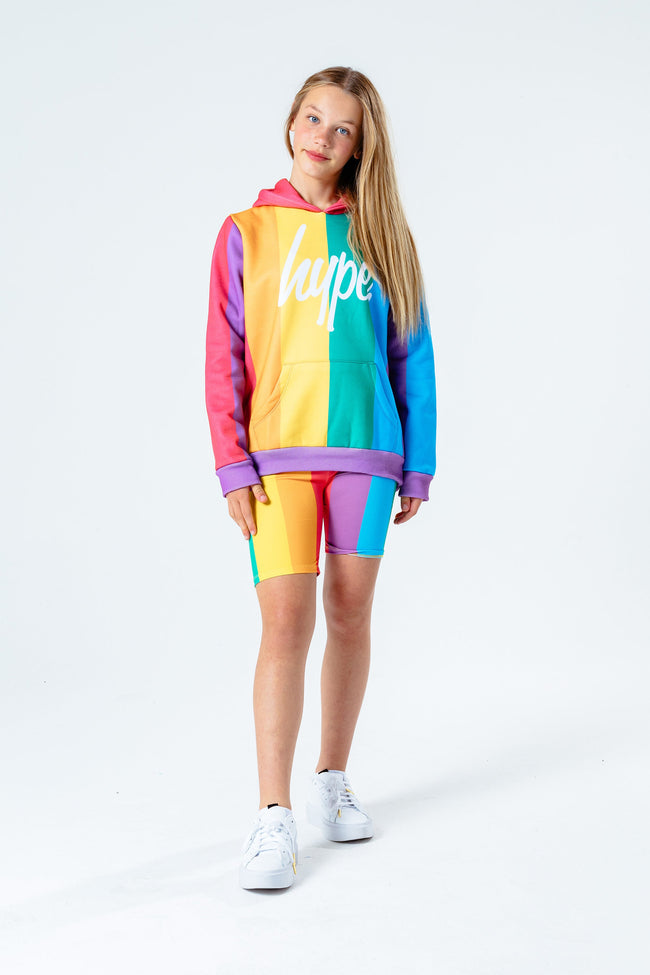 Hype Rainbow Stripe Kids Pullover Hoodie