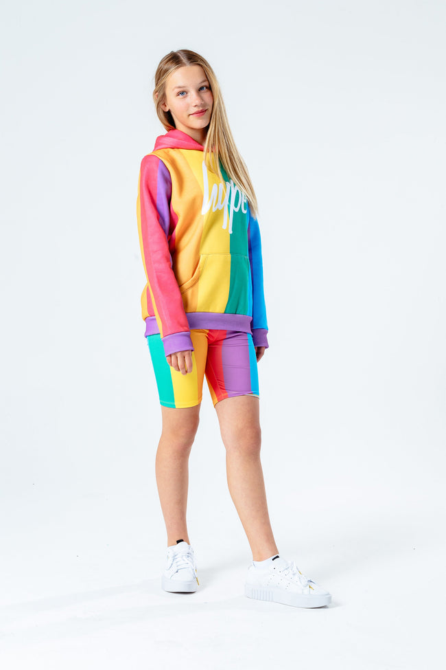 Hype Rainbow Stripe Kids Pullover Hoodie