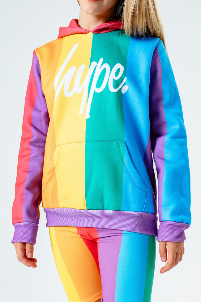 Hype Rainbow Stripe Kids Pullover Hoodie