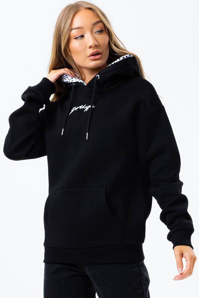 HYPE DALMATIAN DOUBLE HOOD WOMEN'S PULLOVER HOODIE