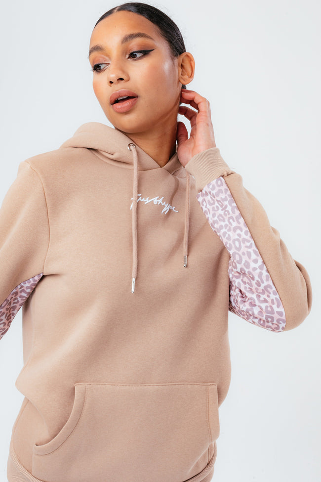 HYPE TONAL LEOPARD PANEL WOMEN'S PULLOVER HOODIE