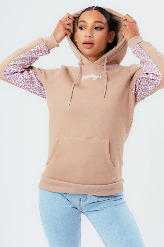 HYPE TONAL LEOPARD PANEL WOMEN'S PULLOVER HOODIE