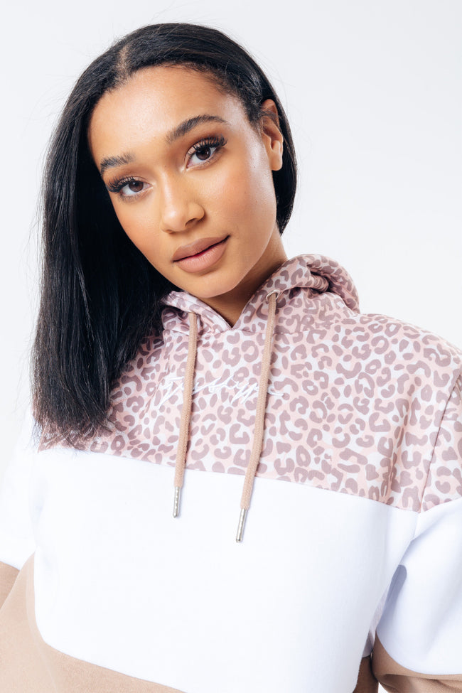 HYPE LEOPARD THREE PANEL WOMEN'S PULLOVER HOODIE