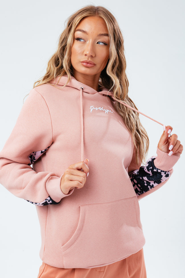 HYPE BLUSH SNAKE PANEL WOMEN'S PULLOVER HOODIE