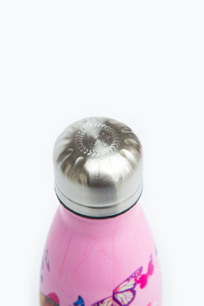 HYPE PINK BUTTERFLIES METAL REUSABLE BOTTLE