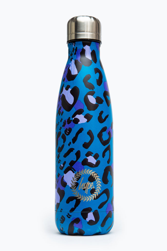 HYPE BLUE LEOPARD METAL REUSABLE BOTTLE - 500ML