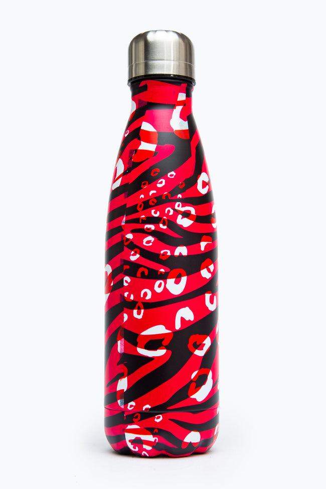 HYPE PINK & BLACK ZEBRA METAL REUSABLE BOTTLE - 500ML