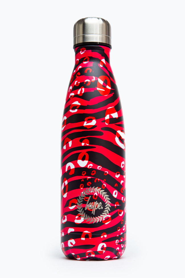 HYPE PINK & BLACK ZEBRA METAL REUSABLE BOTTLE - 500ML