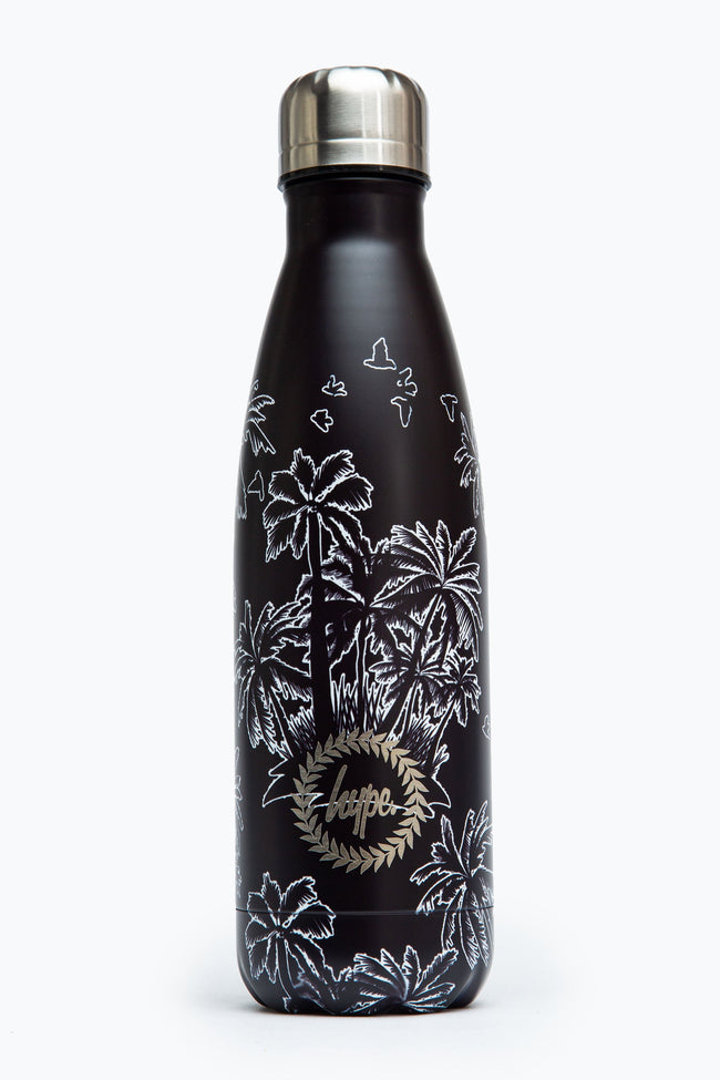 HYPE BLACK LEAVES METAL REUSABLE BOTTLE - 500ML