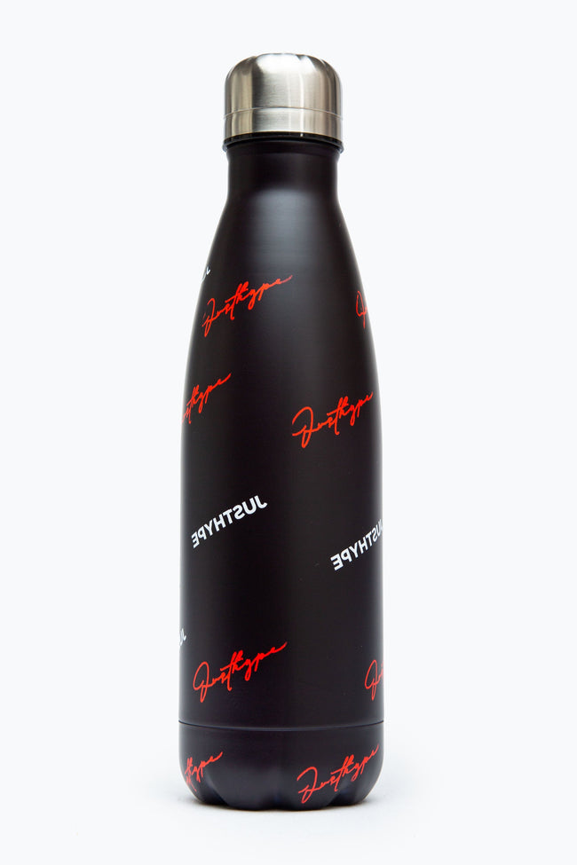 HYPE BLACK REPEAT LOGO METAL REUSABLE BOTTLE - 500ML