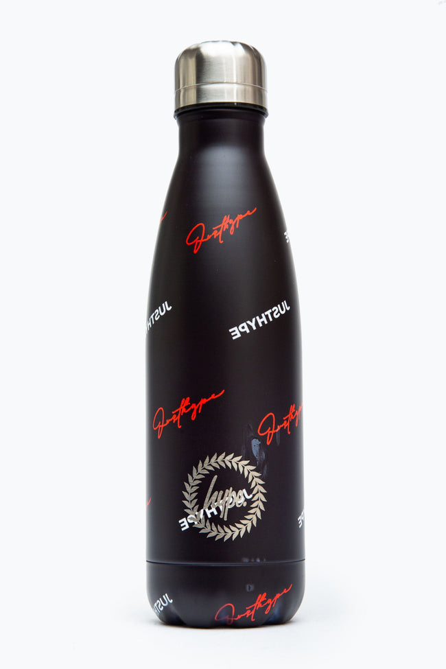 HYPE BLACK REPEAT LOGO METAL REUSABLE BOTTLE - 500ML