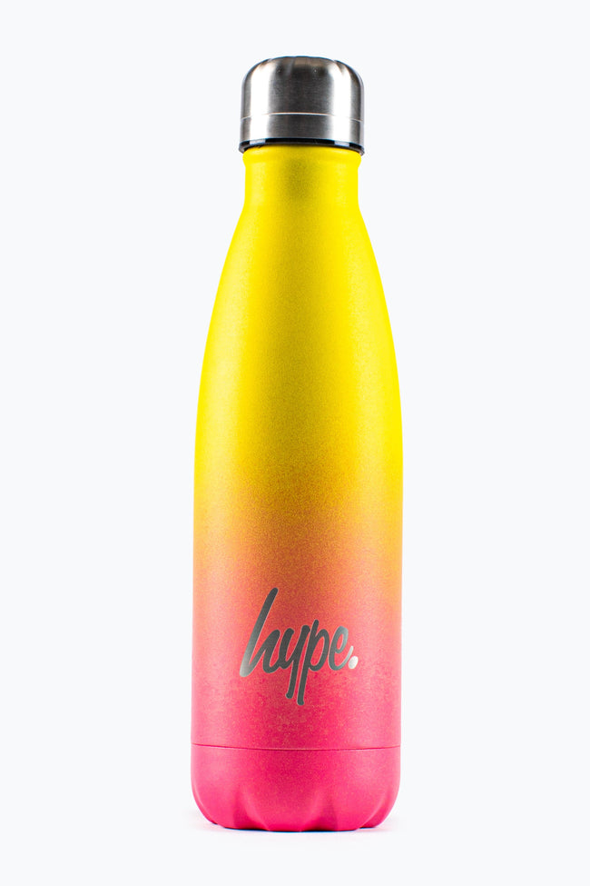 HYPE YELLOW & FUCHSIA GRADIENT POWDER COATED METAL BOTTLE - 500ML