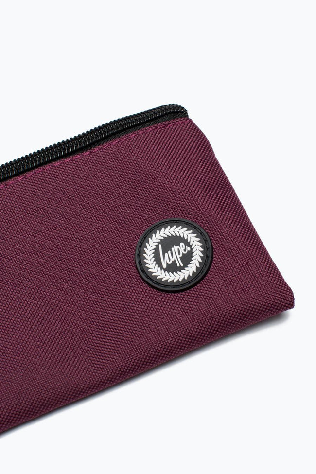 HYPE BURGUNDY CREST FLAT PENCIL CASE