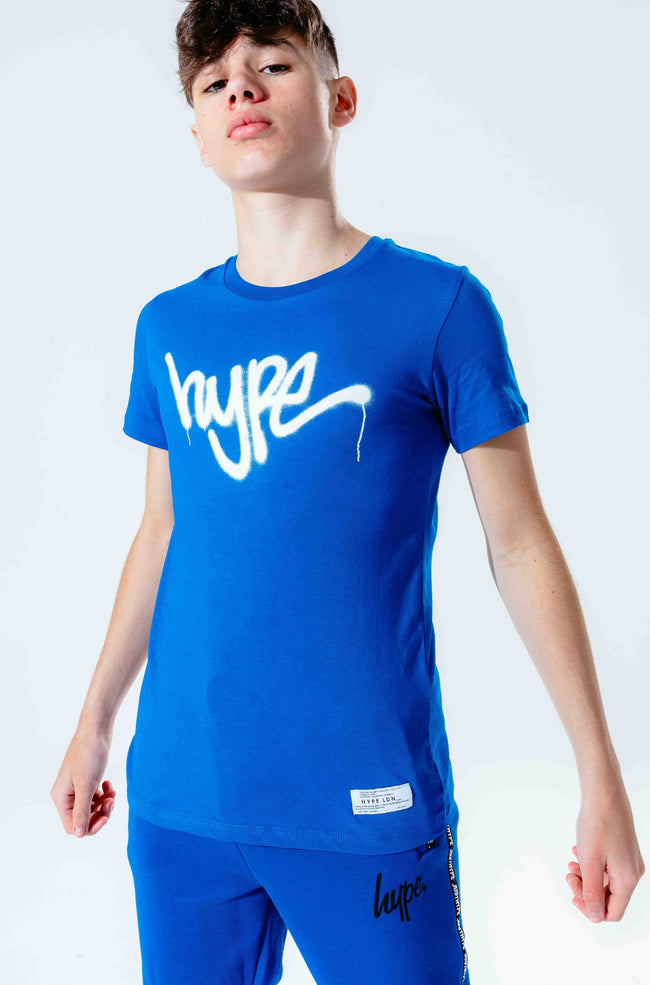 Hype Blue Graffiti Script Kids T-Shirt