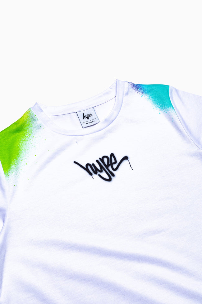 Hype White Rainbow Graffiti Spray Kids T-Shirt