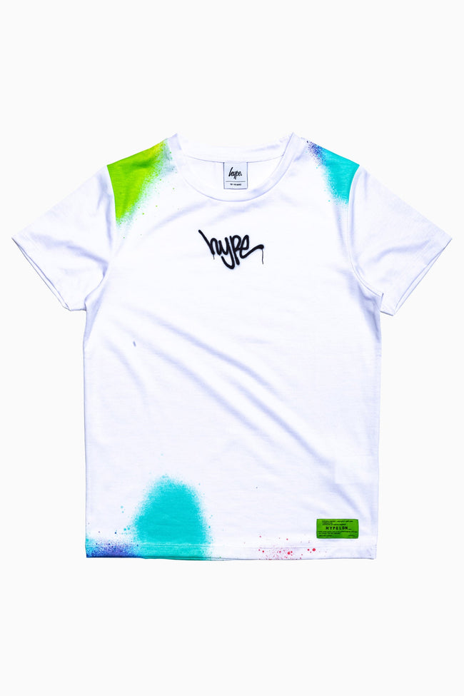 Hype White Rainbow Graffiti Spray Kids T-Shirt