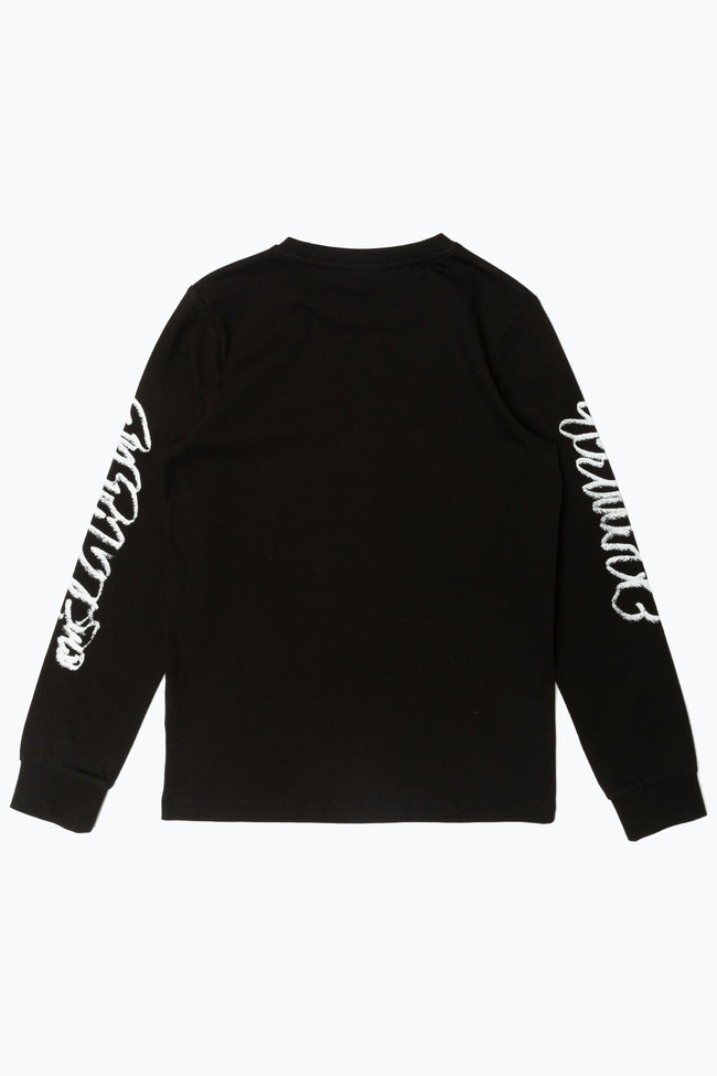 HYPE BLACK GRAFFITI SCRIPT KIDS L/S T-SHIRT