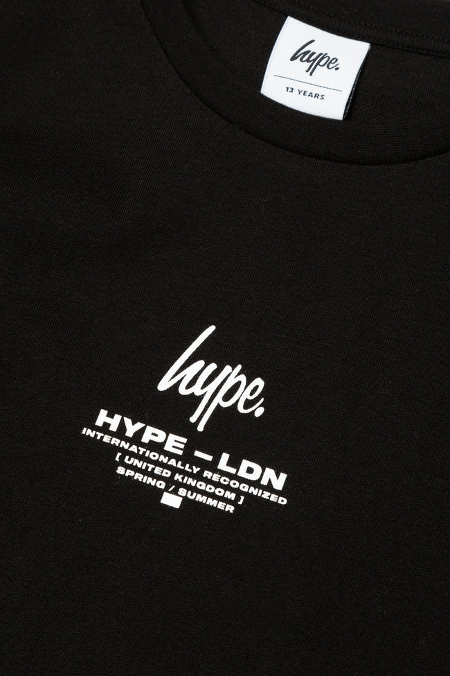 HYPE BLACK GRAFFITI SCRIPT KIDS L/S T-SHIRT