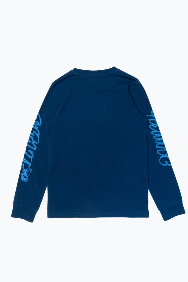 HYPE NAVY GRAFFITI SCRIPT KIDS L/S T-SHIRT