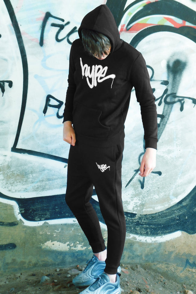 HYPE BLACK GRAFFITI SCRIPT KIDS JOGGERS