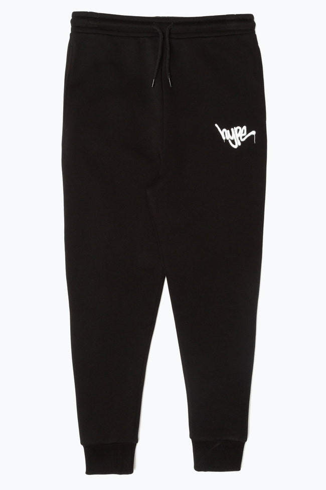 HYPE BLACK GRAFFITI SCRIPT KIDS JOGGERS